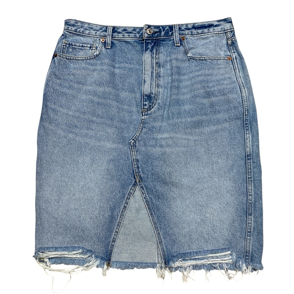 Abercrombie & Fitch Denim Skirt Women 32 Light Wash Blue Jean Casual Knee Length